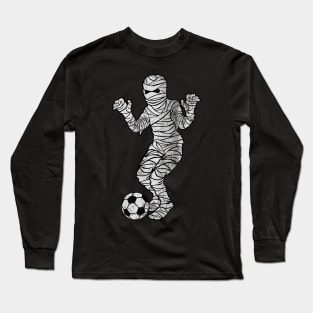 Soccer Mummy Halloween Sports Humor Long Sleeve T-Shirt